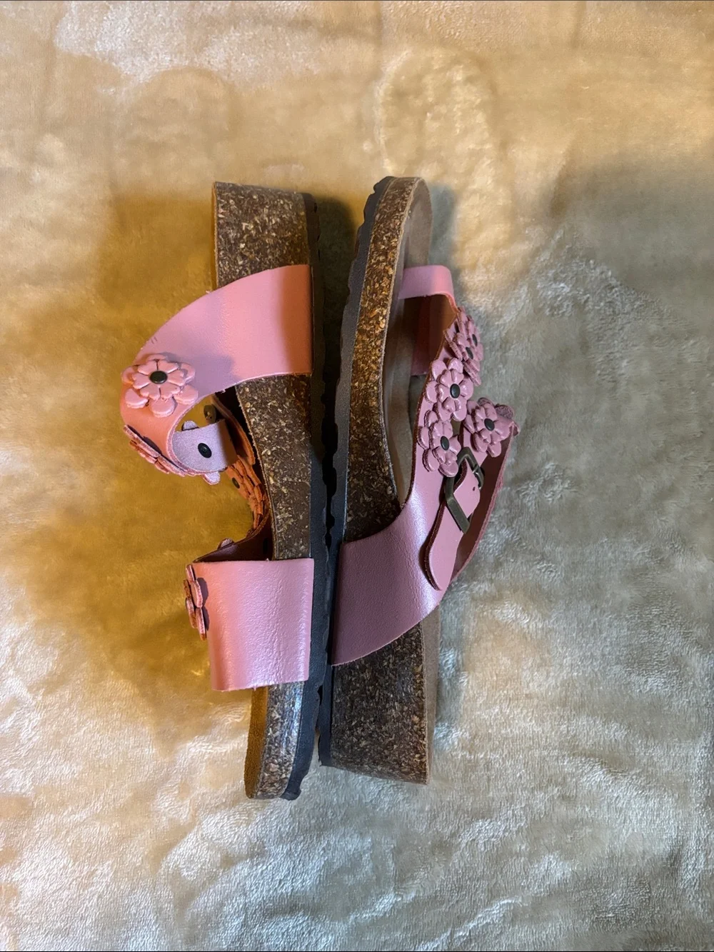 Women's Floral Strap Pink Slide Sandals